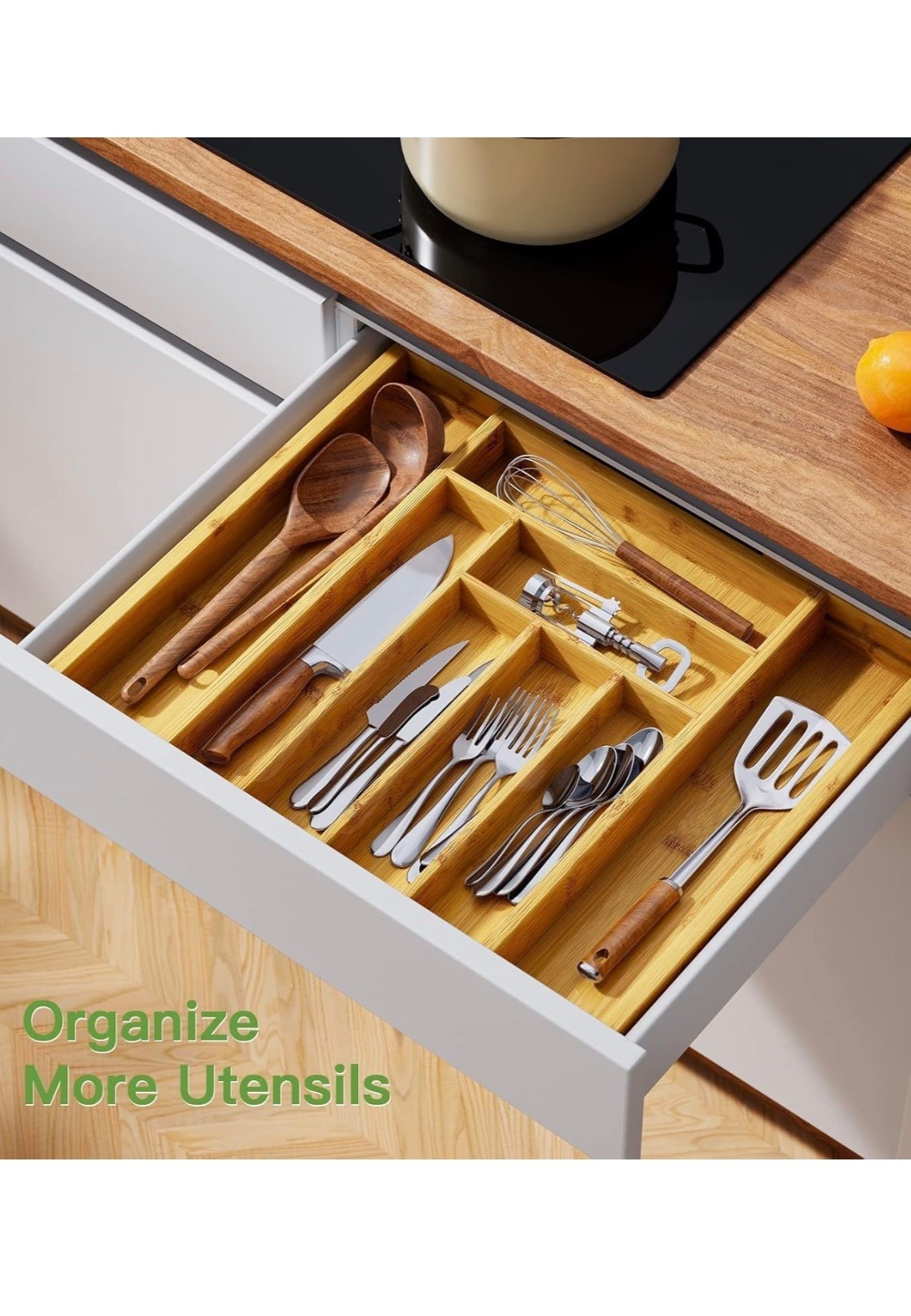 Pipishell Bamboo Expandable Silverware Drawer Organizer, Adjustable Kitchen Utensil Tray 

#LTKmomlife #LTKHome