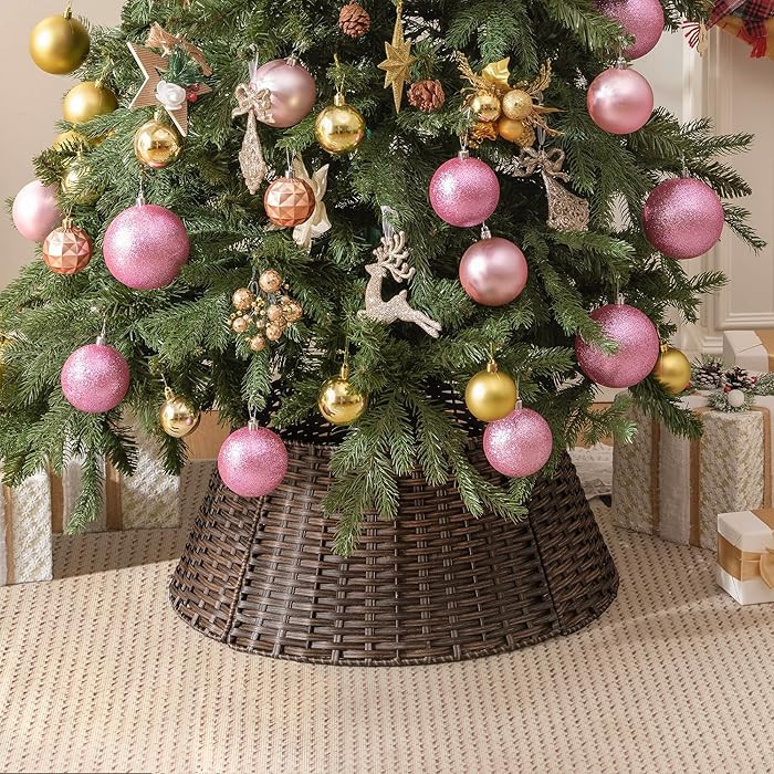 GRANNY SAYS Christmas Wicker Tree Collar for 4-7.5 ft Trees, 22½" D Christmas Tree Stand for Cha... | Amazon (US)