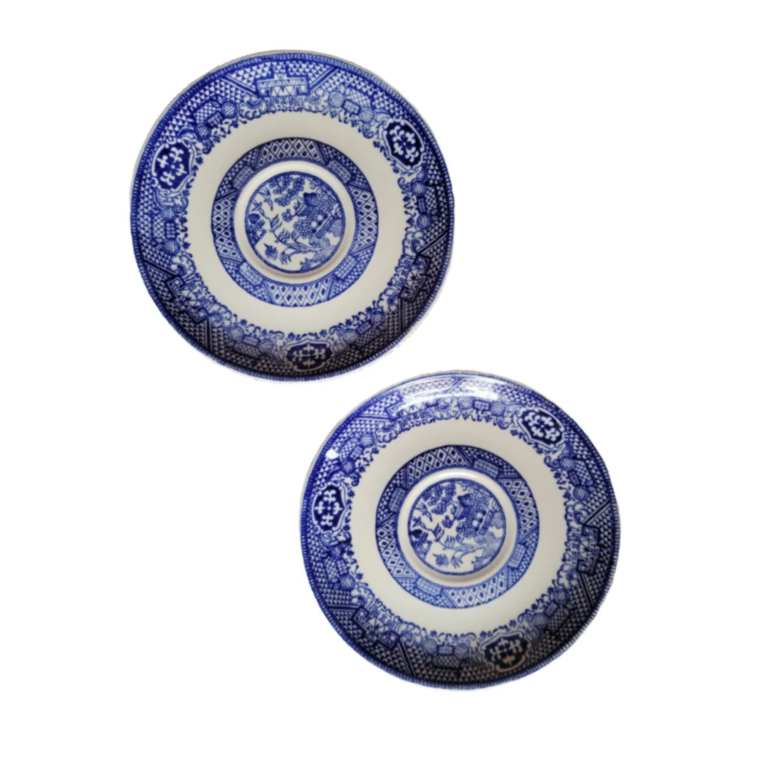 2 Blue Asian Saucers | Etsy (US)