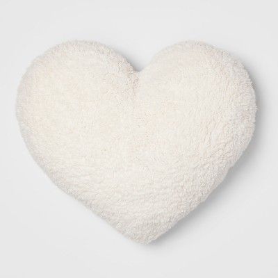 Sherpa Oversize Heart Throw Pillow Cream | Target