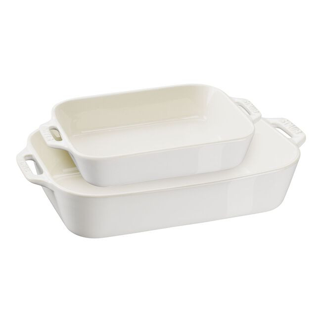 Staub Ceramic - Rectangular Baking Dishes/ Gratins 2-pc, Rectangular Baking Dish Set, white | The ZWILLING Group Cutlery & Cookware