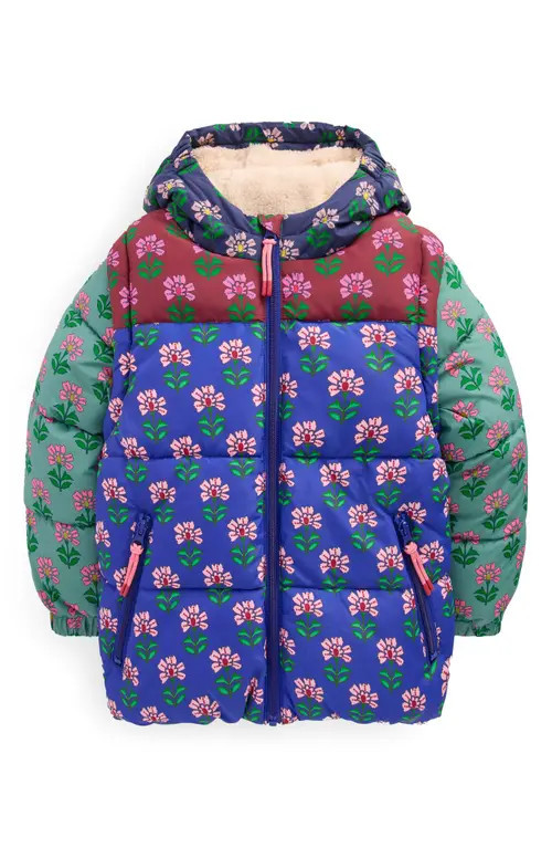 Mini Boden Kids' 2-In-1 Padded Coat in Multi Woodblock Flower at Nordstrom, Size 6-7Y | Nordstrom