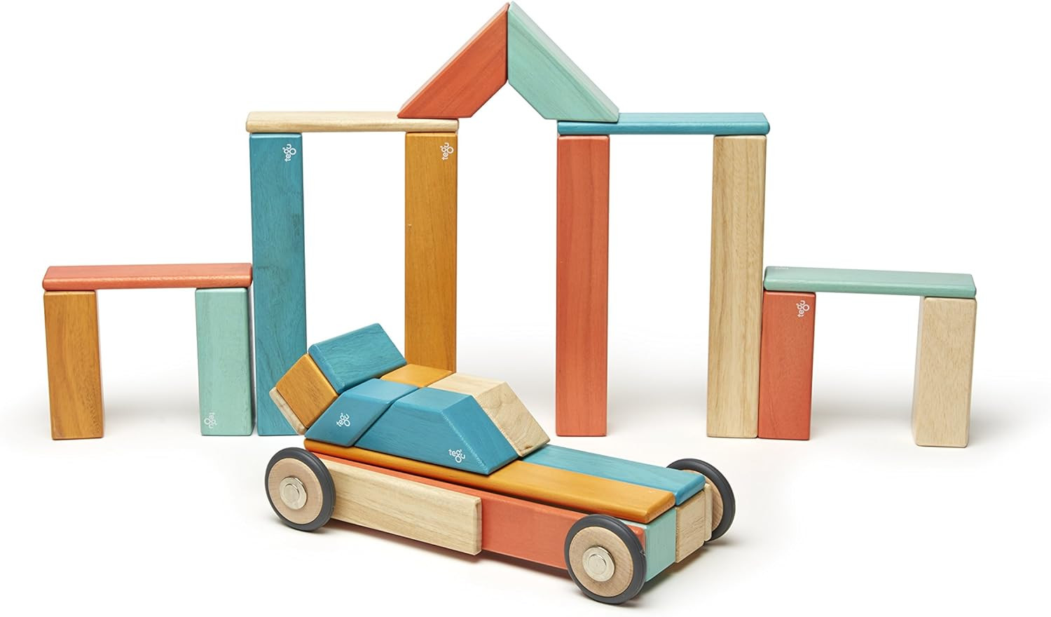 42 Piece Tegu Magnetic Wooden Block Set, Sunset | Amazon (US)