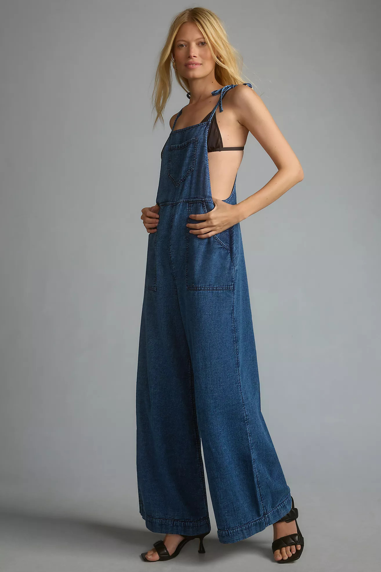By Anthropologie Wide-Leg Denim Jumpsuit | Anthropologie (US)