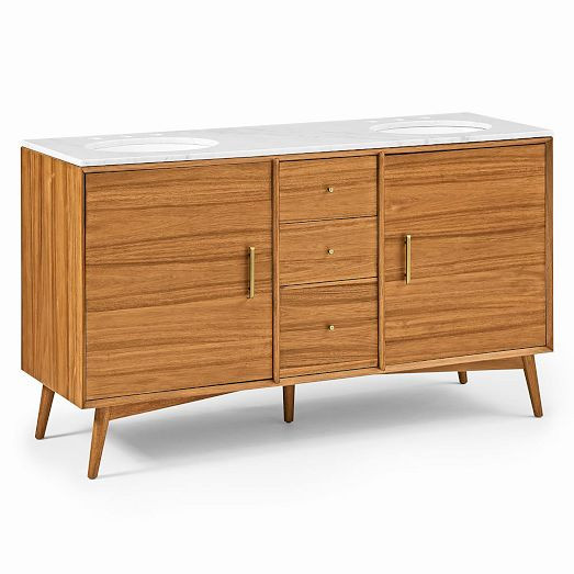 Mid-Century Double Bathroom Vanity (63"–72") - Acorn | West Elm (US)