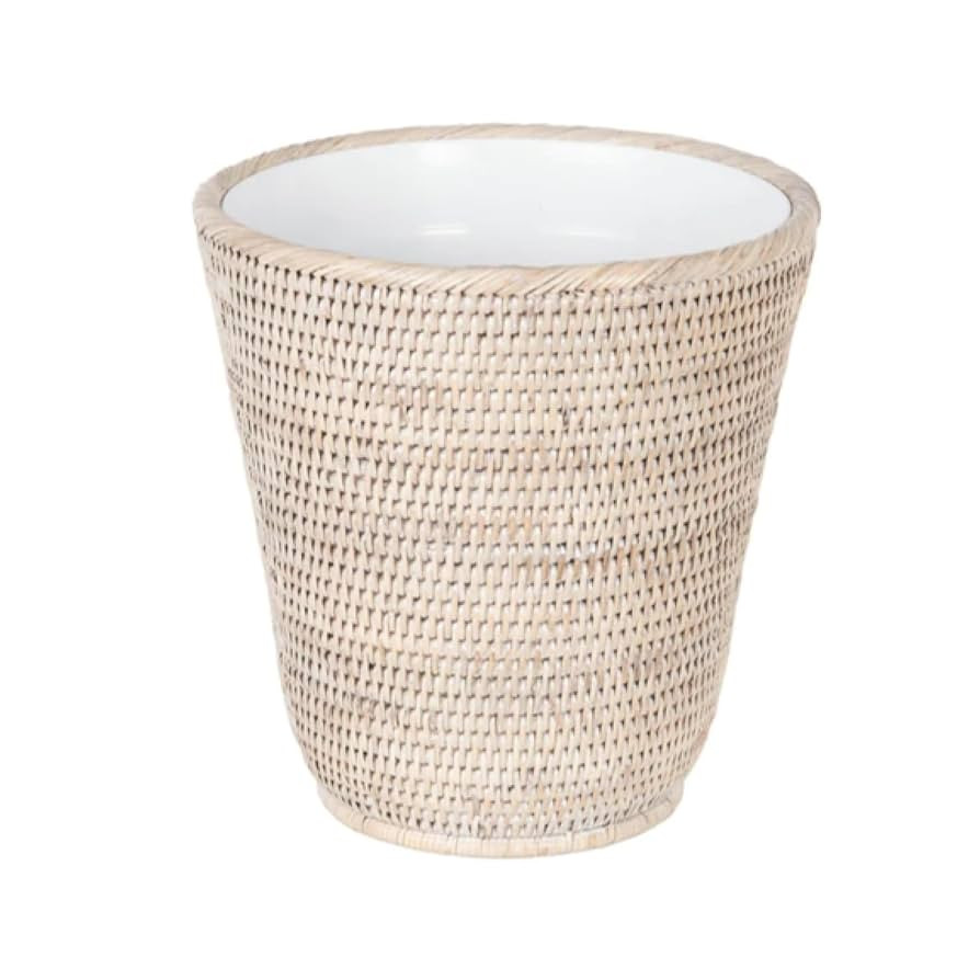 KOUBOO La Jolla Rattan Wastebasket with Plastic Insert, Handmade, Trash Can, Small Wastebasket, B... | Amazon (US)