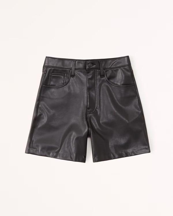 Vegan Leather High Rise Dad Shorts | Abercrombie & Fitch (US)