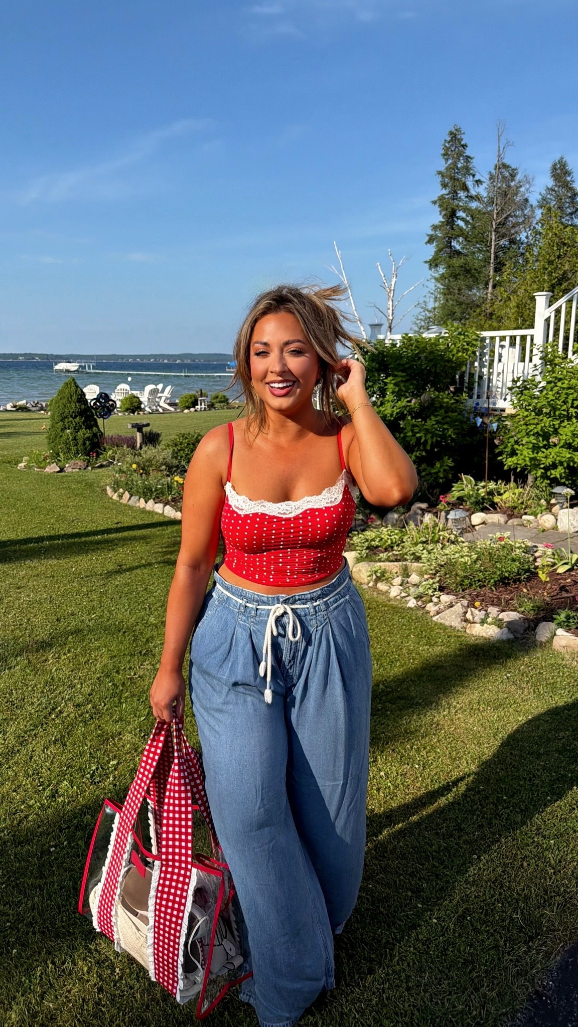 The cutest summer outfit! My jeans are sold out but I linked similar ones! I’m wearing a medium in the top and it has build in cups!

#LTKgrwm #LTKootd #LTKMidsize