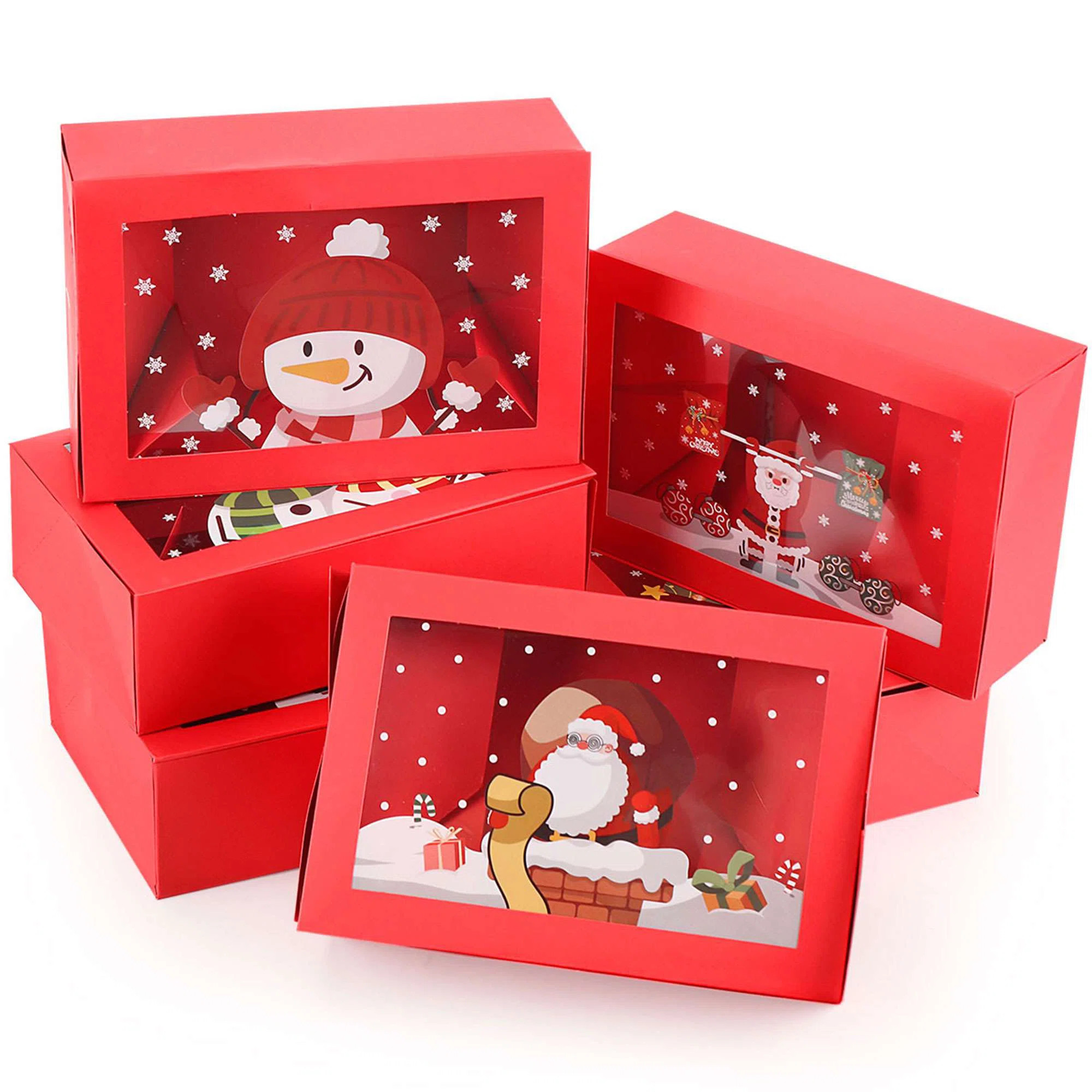 6 Pack Christmas Cookie Boxes Bakery Treat Boxes with Window for Holiday Gift Party Favor | Wayfair North America