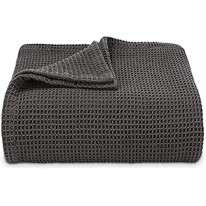 Vera Wang | Waffle Weave Collection | 100% Cotton Soft and Cozy Textured Plush Blanket for Sofa C... | Amazon (US)