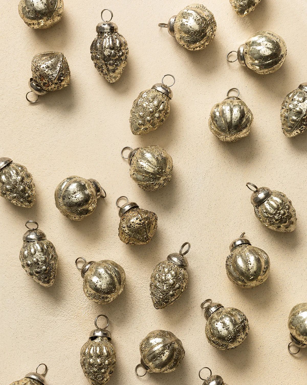 Mini Embossed Mercury Glass Ornaments (Set of 36) | McGee & Co. (US)