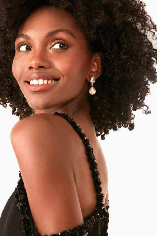 Diamond Tunis Pearl Drop Earrings | Tuckernuck (US)