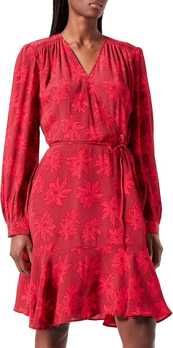 Tommy Hilfiger Women's Crepe V-nk Knee Dress Ss Casual | Amazon (UK)