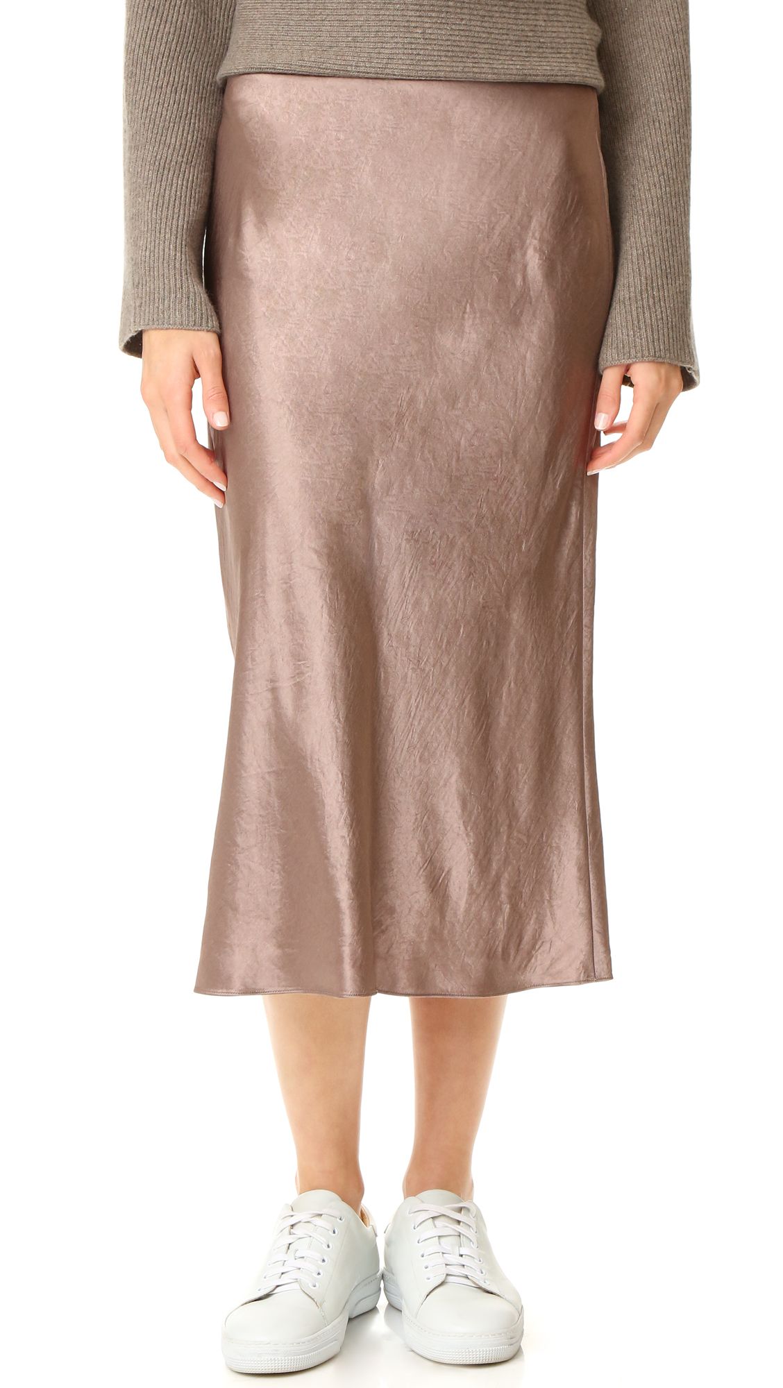 Vince Satin Flare Skirt - Coffee | Shopbop