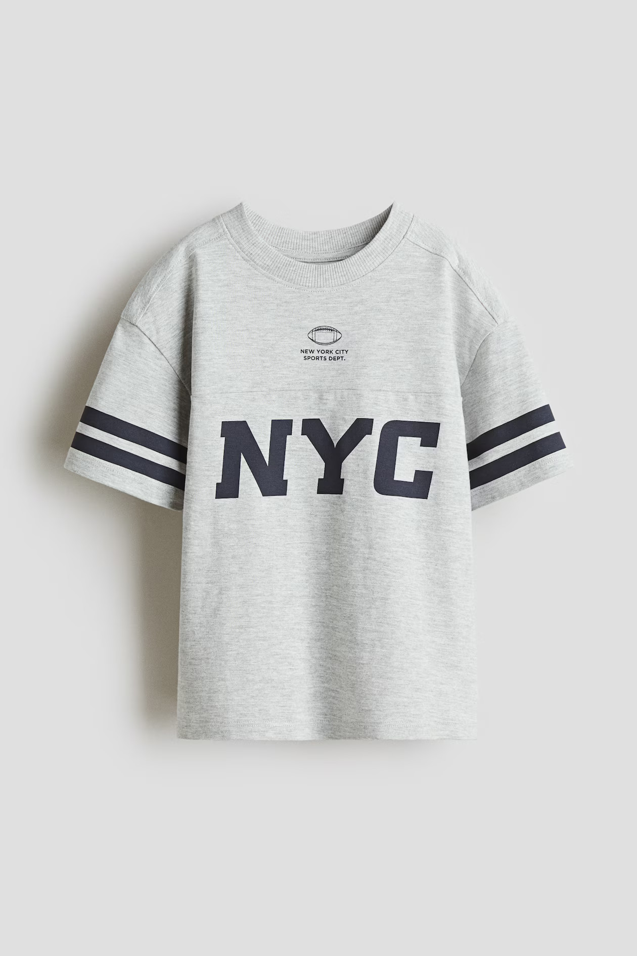 Printed cotton T-shirt - Light gray melange/NYC - Kids | H&M US | H&M (US + CA)