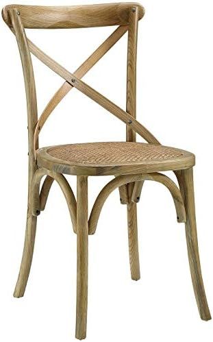 Modway Gear Rustic Modern Farmhouse Elm Wood Rattan Dining Chair in Natural | Amazon (US)