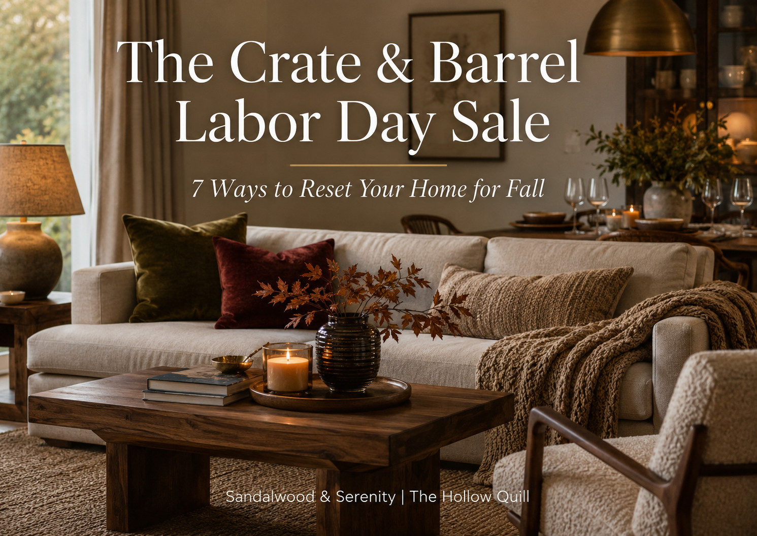 September reset mode: ON 🍂

I’m easing the house into fall with warmer layers, richer textures, softer lighting, and a few smart sale finds from Crate & Barrel.

From cozy bedding and rugs to living room pieces, fall entertaining, lighting, and outdoor furniture, I pulled together my favorite Labor Day Sale categories to shop right now.

Tap to shop the post + save your favorites before the best pieces are gone.

#LTKHome #LTKSaleAlert #CrateAndBarrel #LaborDaySale #FallHomeDecor #FallHomeReset #CozyHome #HomeDecorFinds #FallDecorIdeas #SandalwoodAndSerenity #TheHollowQuill
 

 #LTKOver40 #LTKHome #LTKSaleAlert