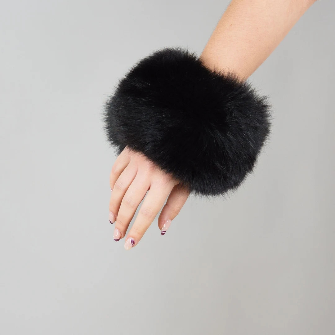 Elegant Black Fox Fur Cuffs Universal Fit & Luxurious Feel - Etsy | Etsy (US)