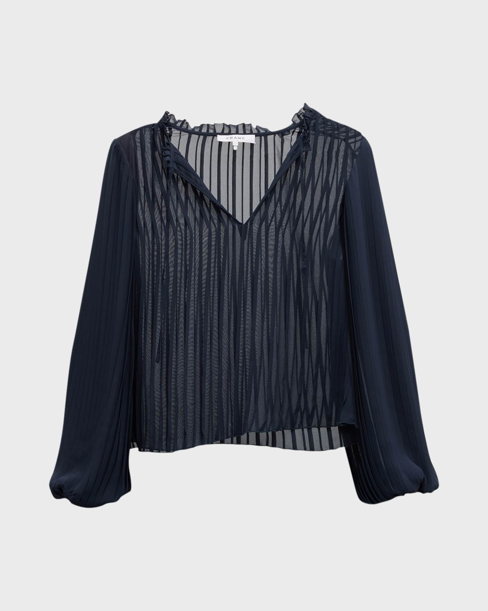 Pleated Tie-Front Top | Neiman Marcus