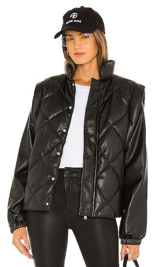 Callista Long Sleeve Puffer Jacket & Vest in Noir | Revolve Clothing (Global)