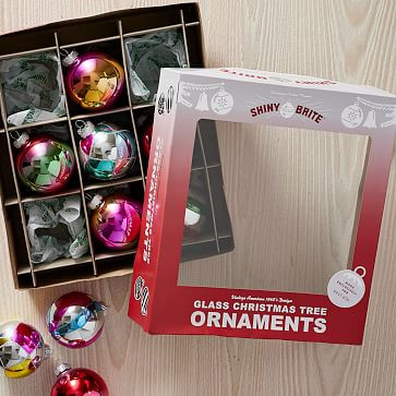 Shiny-Brite™ Colored Glass Ball Ornaments (Set of 9) | West Elm (US)
