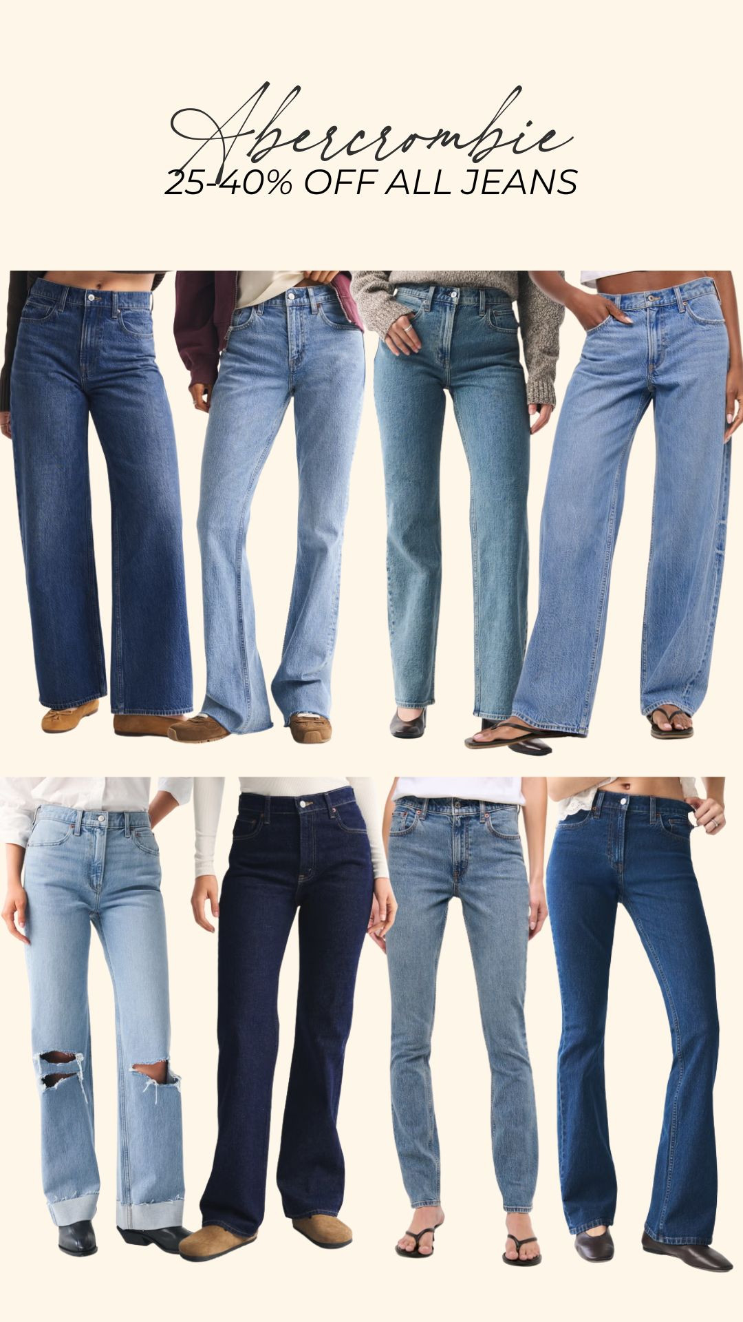 25-40% off all jeans from abercrombie 🩶 use code: DENIMAF for an extra 15% off almost everything

sale alert, watchnow, bootcut jeans, skinny jeans, wideleg jeans, straight leg jeans, new arrivals, michele jaliene 

 

#LTKSeasonal #LTKootd #LTKSaleAlert