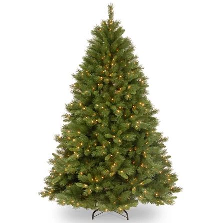 Mercury Row® Green Artificial PVC Pine Christmas Tree with Incandescent Clear/White Lights | Way... | Wayfair North America