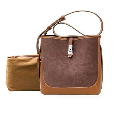 Bucket Crossbody Bags For Women Suede Bags Fashion Simplicity Leather Shoulder Purses Brown Leather Purse Suede Purse (Brown) | Amazon (US)