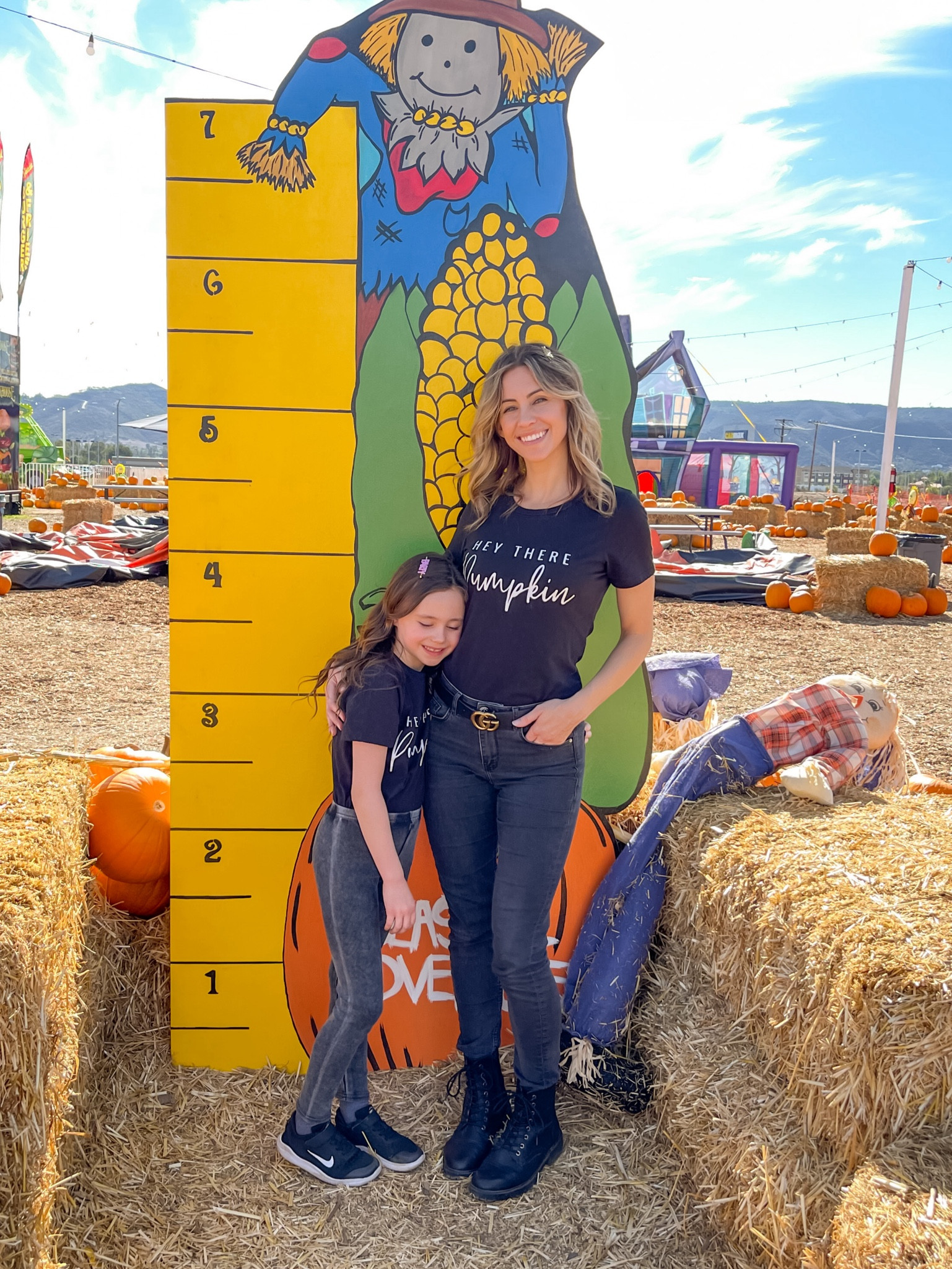 Hey there pumpkin tees 🎃 Kommy and me fall outfits. 

www.livingbarelyblonde.com

#mommyandme #twinning #falloutfits #jeans #boots #familyoutfit #fallstyle #ltkmommyandme #sarahli #kristahort #stylewithjen #jenniferxerin

#LTKSeasonal #LTKkids #LTKfamily