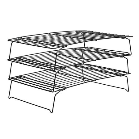 3-Tier Stackable Cooling Rack for Baking – Carbon Steel Nonstick Cookie Rack with Foldable Legs, Space Saving Design for Cookies Pastries Cakes | Walmart (US)