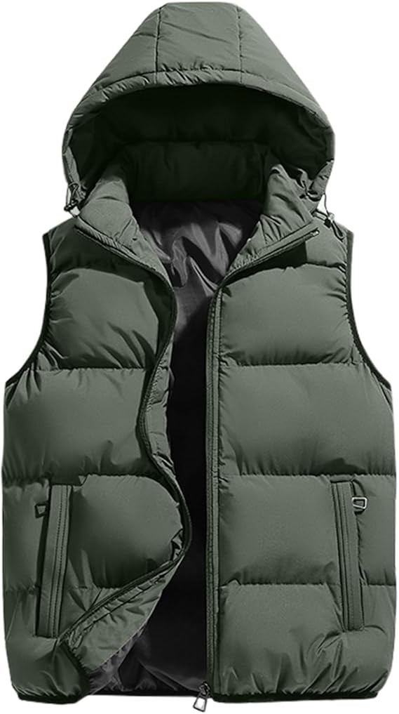 Gihuo Men's Hooded Puffer Vest Sleeveless Zip Up Padded Jackets Coat Lightweight Quilted Gilet wi... | Amazon (US)