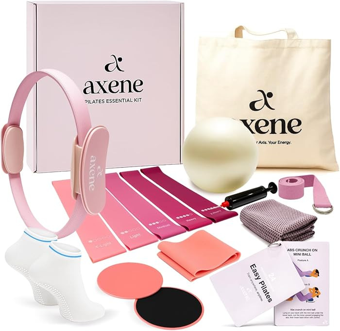 Axene at Home Pilates Kit - Pilates Ring and Ball Set - Pilates Essentials Kit for Women with Min... | Amazon (US)