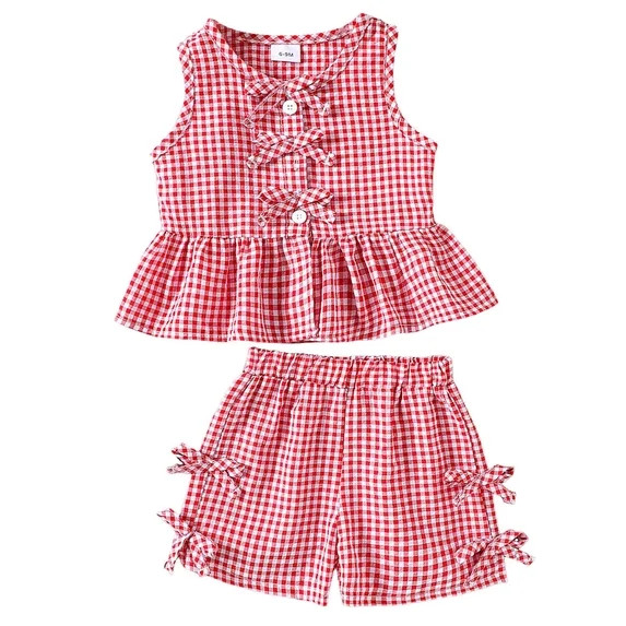 TOWED22 Toddler Baby Girl 12M-8Y Summer 2 Piece Set Spaghetti Strap Striped Cami & Floral Shorts ... | Walmart (US)