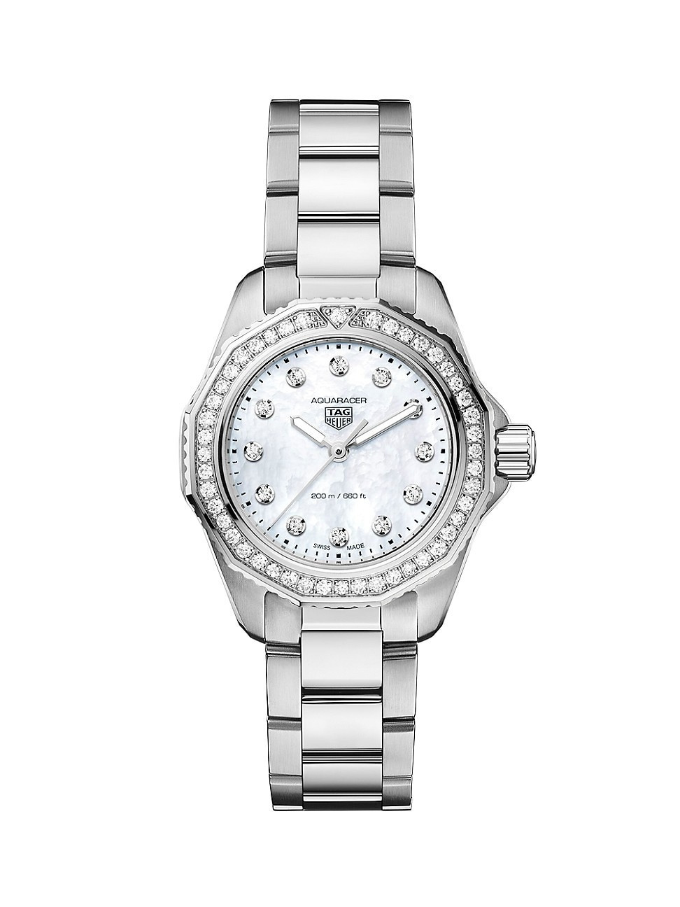 Women's Aquaracer Professional 200 Stainless Steel & 0.669 TCW Diamond Bracelet Watch | Saks Fifth Avenue