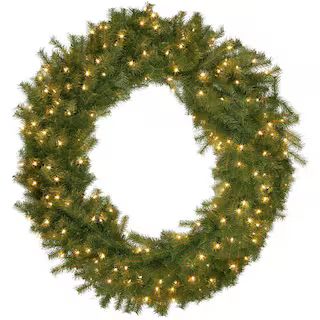 Home Accents Holiday 48 in Prelit Norwood Fir Wreath NF-48WLO - The Home Depot | The Home Depot
