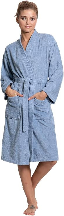 Turkuoise Soft & Absorbent Towel Robe, 100% Cotton Turkish Terry Cloth Kimono Bathrobes for Women | Amazon (US)