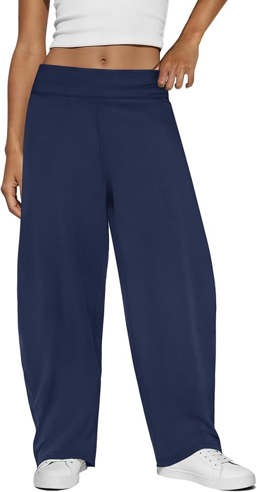 Yanekop Womens Baggy Barrel Pants Elastic Waisted Palazzo Harem Pants Oversized Wide Leg Trousers... | Amazon (US)