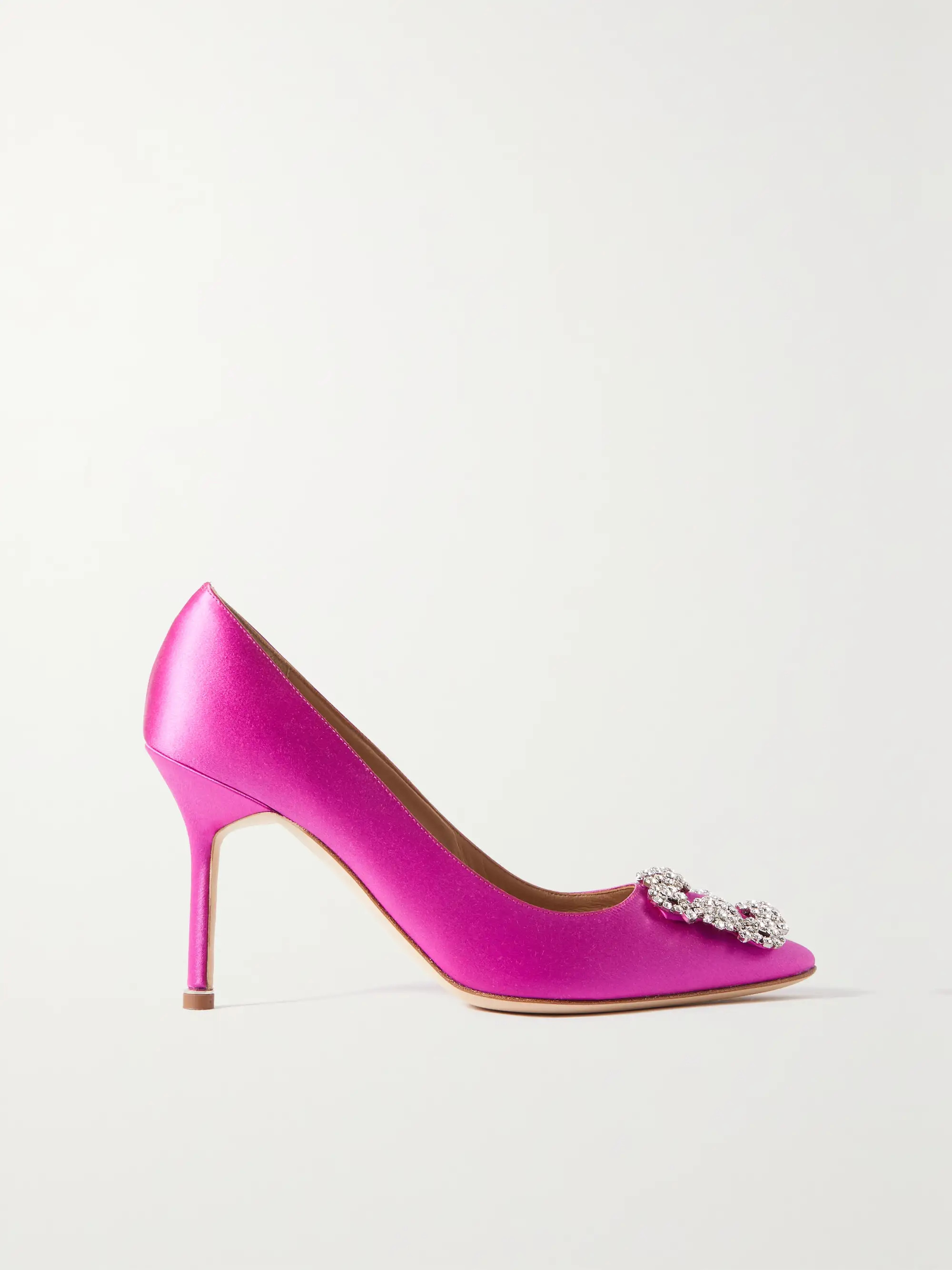 Hangisi 90 crystal-embellished satin pumps | NET-A-PORTER (UK & EU)