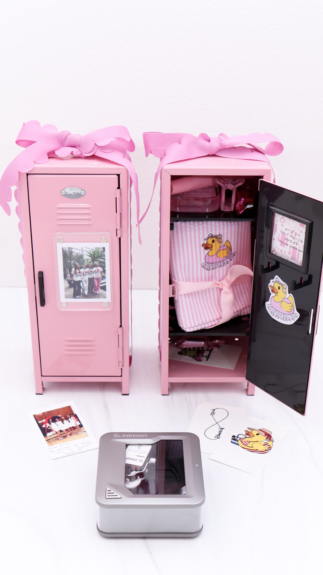 this little printer is an actual cheat code for gifts 🖨️
 
my daughter and her friends are heading off on a summer trip and I wanted to give them something really special — so I used my @inkwonprint to decorate these cute lockers and make everything for them.
 
stickers for the inside, printed photos for a custom gift tag and a magnetic frame on the front, custom best friend tattoos and a heat transfer for cute new cosmetics bags — four things. one tiny printer.
 
I had so much fun with this one — it does so much more than I expected.
 
Here are all the gift details and the printer it's currently on Kickstarter (it’s on until Sunday at 43% off ) here https://www.kickstarter.com/projects/inkwonprinting/inkwon-tag-worlds-1st-4-in-1-pocket-color-inkjet-printer

#LTKKids #LTKHome #LTKmomlife