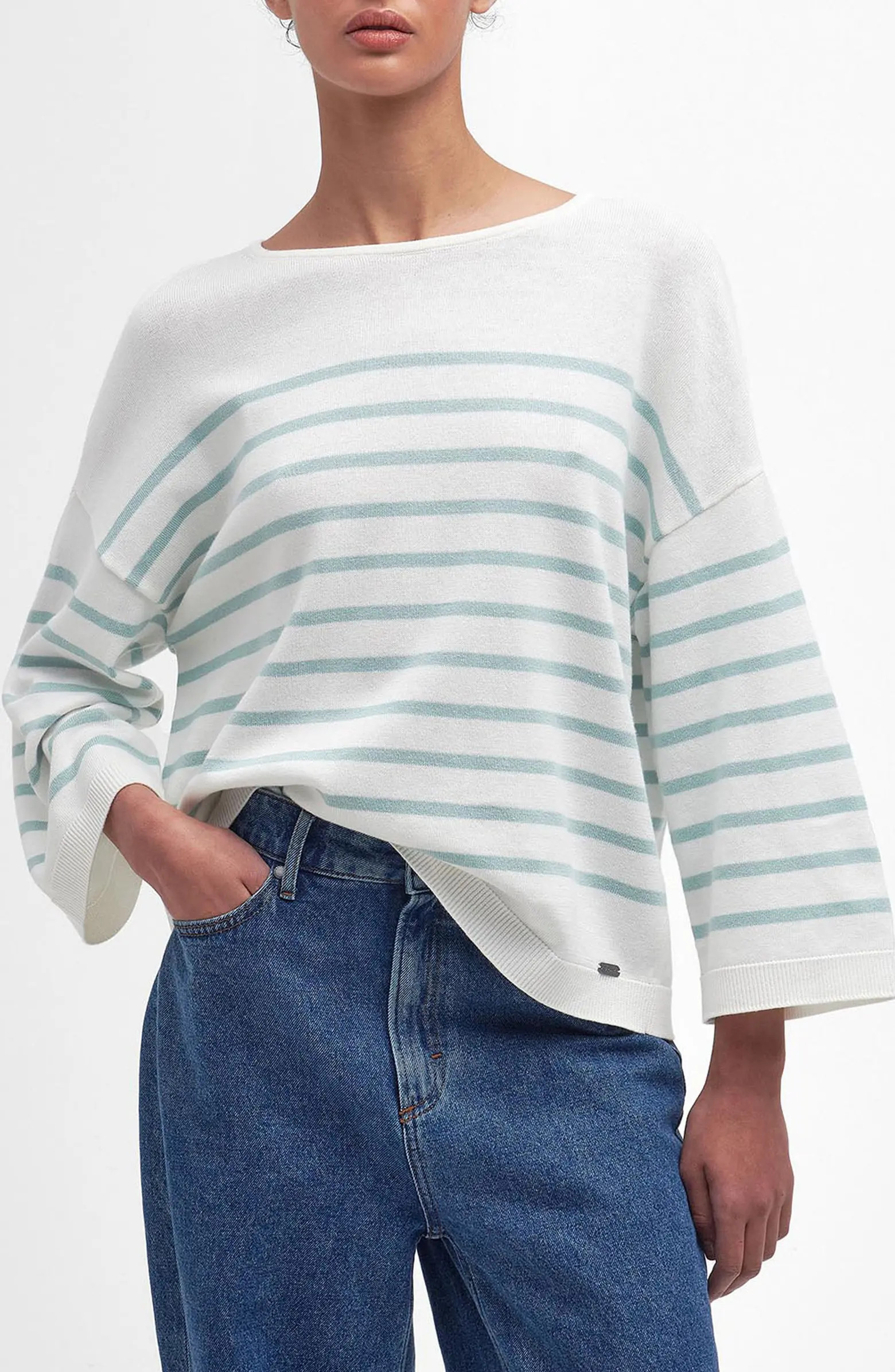 Barbour Kayleigh Stripe Tie Back Sweater | Nordstrom | Nordstrom