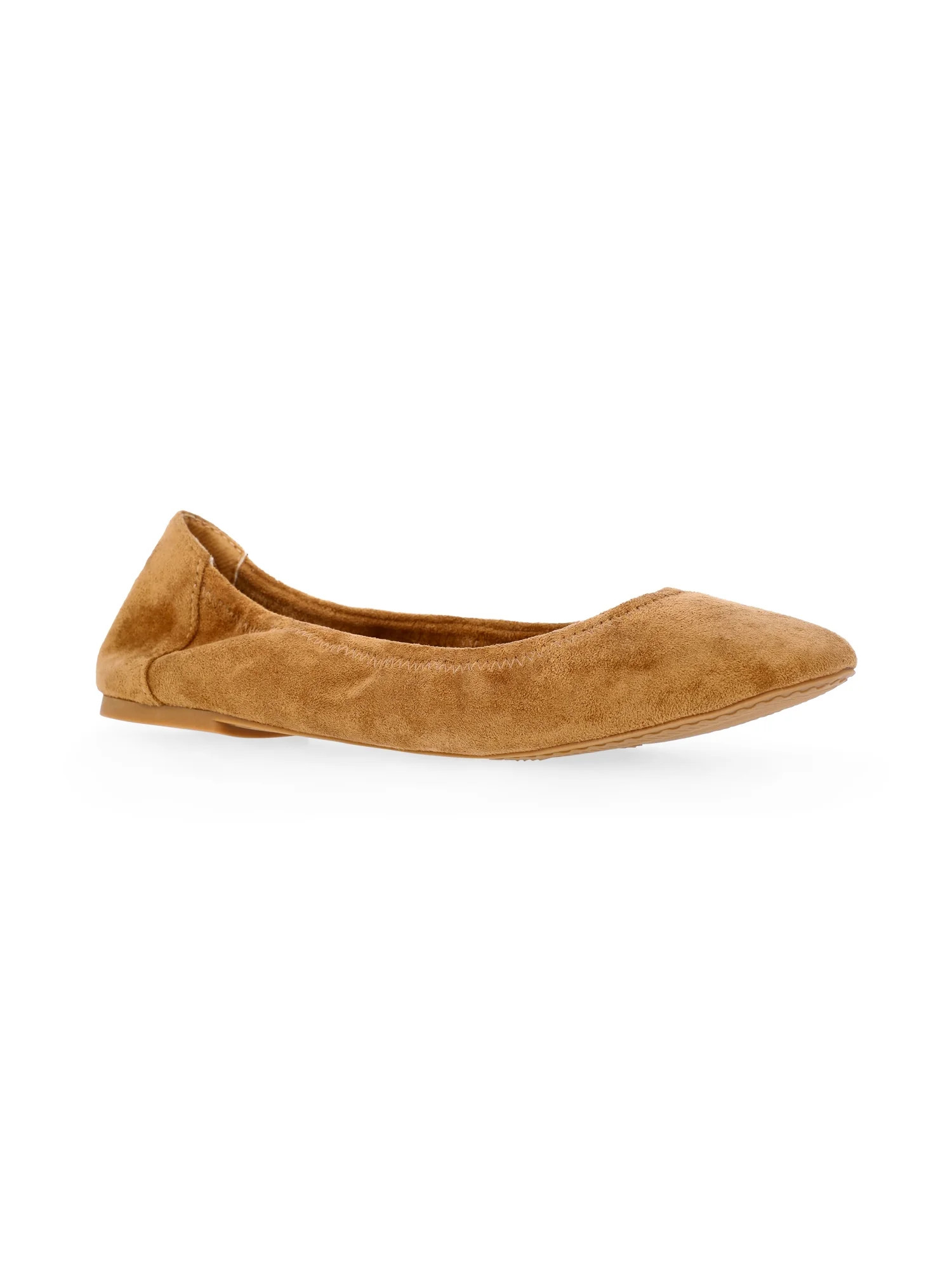 Time and Tru Women's Scrunch Ballet Flats, Wide Width Available | Walmart (US)