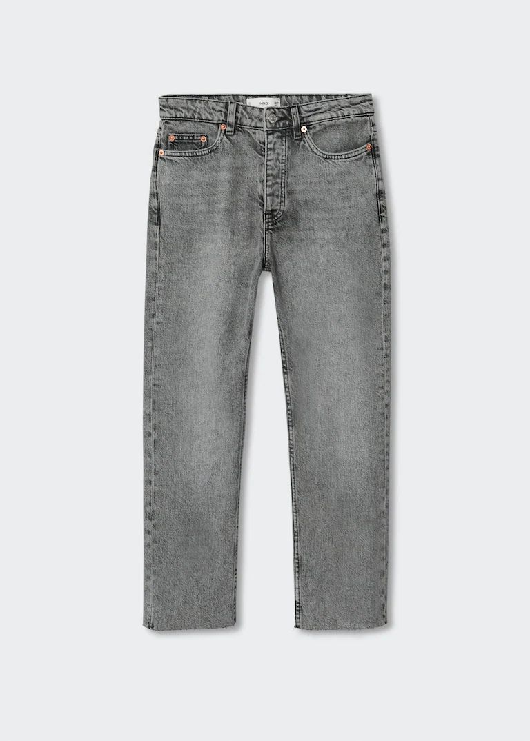 High-waist cropped straight jeans -  Women | Mango USA | MANGO (US)