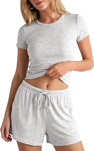 Darong 2 Piece Shorts Set for Women Summer Lounge Wear Casual Airport Travel Outfits Matching Clo... | Amazon (US)