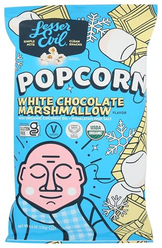 LESSEREVIL Organic White Chocolate Marshmallow Popcorn, 4.6 OZ | Amazon (US)