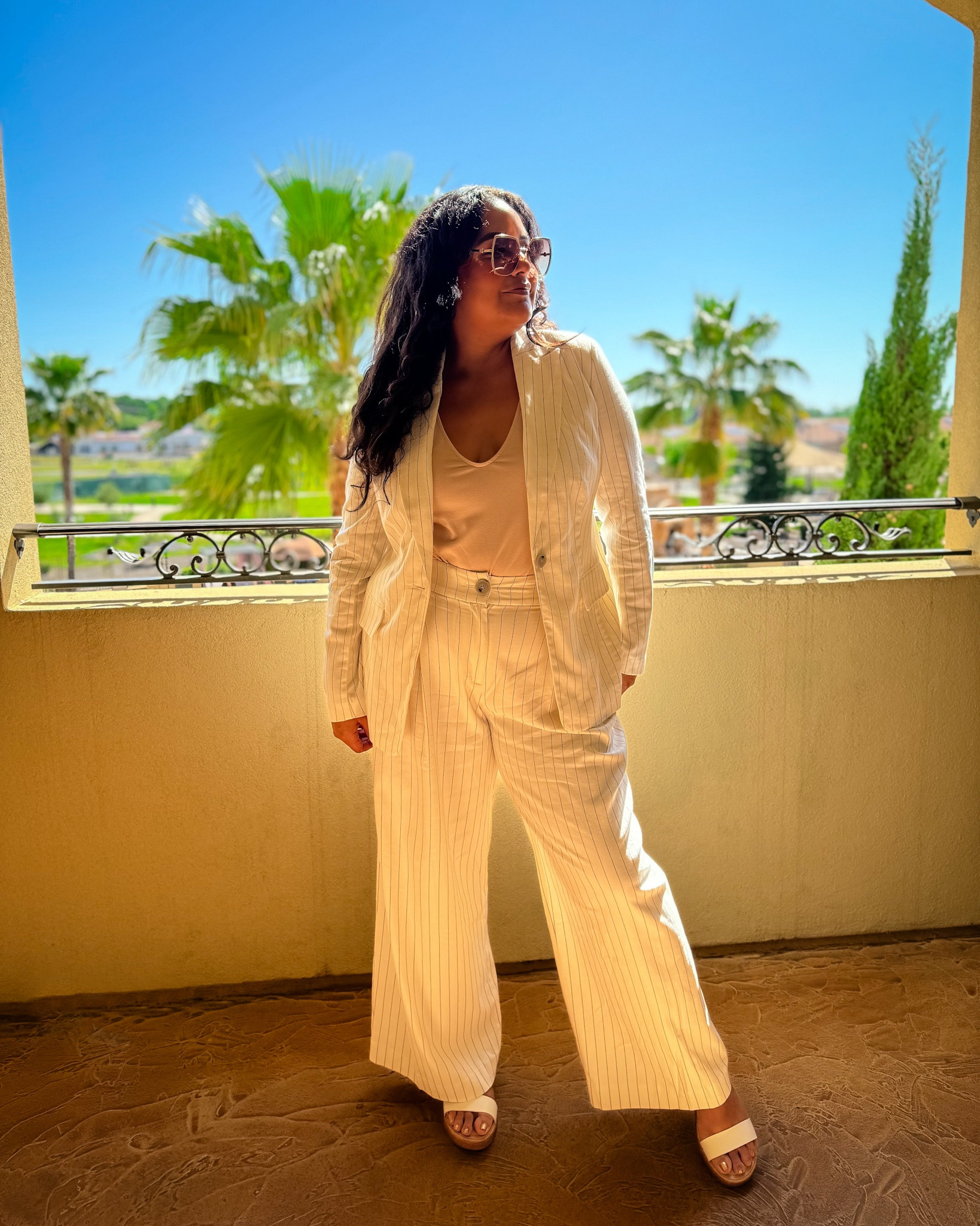 ☀️Sunday in linen style! 

Linen Pinstripe Suit, Butterfly Aviator Sunglasses, and Espadrille Wedge from @lanebryant #GiftedbyLaneBryant 


#LTKmidsize #LTKSeasonal #LTKworkwear