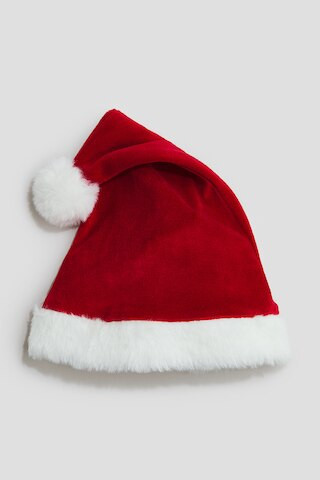 H & M - Velour Santa hat - Red | H&M (UK, MY, IN, SG, PH, TW, HK)