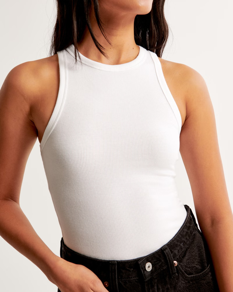 Women's Essential Tuckable High-Neck Rib Tank | Women's Tops | Abercrombie.com | Abercrombie & Fitch (US)