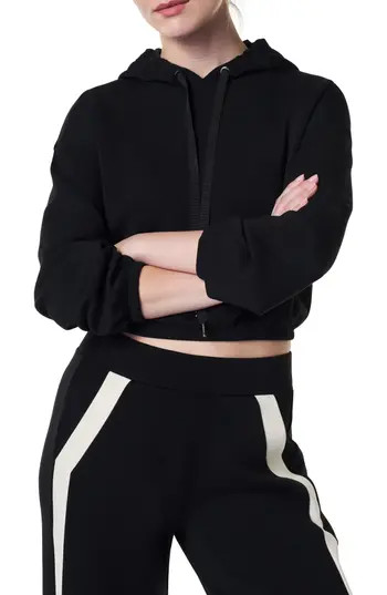 SPANX® AirEssentials Crop Hoodie in Very Black at Nordstrom Rack, Size Large | Nordstrom Rack