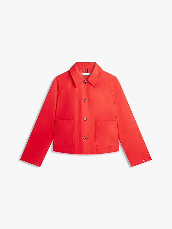 Water Repellent Collared Relaxed Short Jacket | Tommy Hilfiger UK
