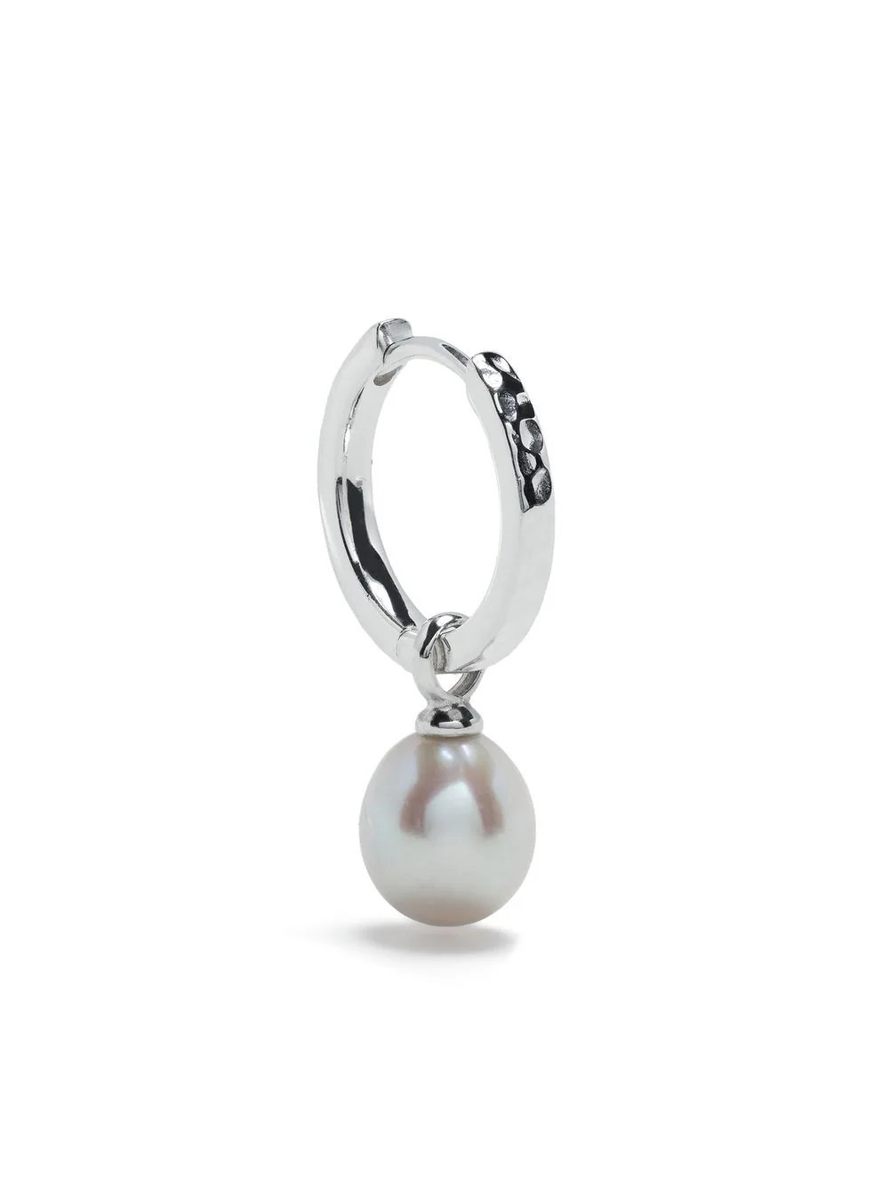 DOWER AND HALL pearl pendant hoop earring - Silver | Farfetch Global